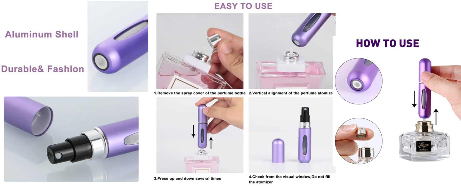 5ml Aluminum perfume bottle portable bottom-fill spray bottle